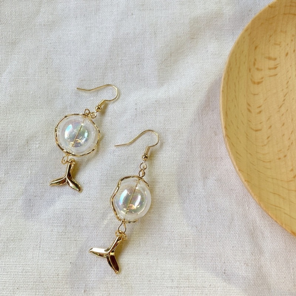 Dreamlike mermaid colorful bubble earrings